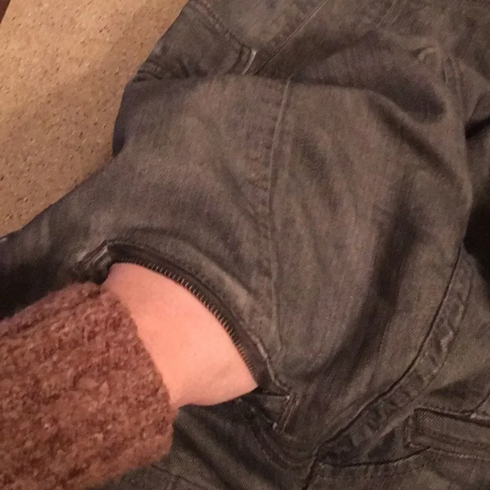 Cropped Cargo Jeans Olive Green